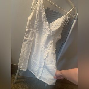 Size 8 cream white linen dress with ties